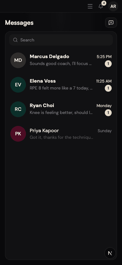 Built-In Messaging screenshot